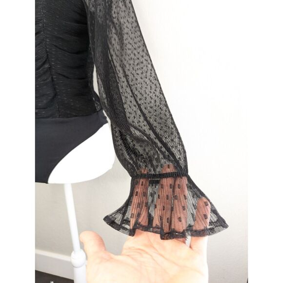 Whimsigoth Bodysuit Black Long Sleeve Sz M Witchy Fairy Grunge - Picture 5 of 12